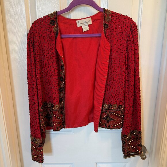 Laurence Kazar silk beaded sequined jacket - Picture 1 of 7